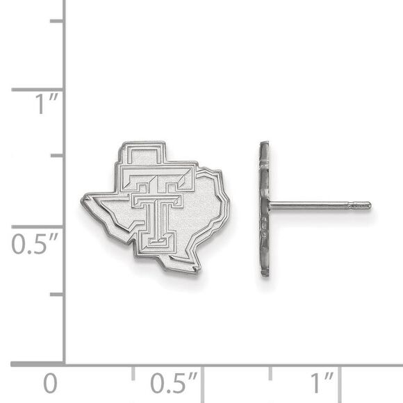 Sterling Silver Texas Tech University Small Logo Post Earrings - Picture 2 of 3
